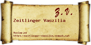 Zeitlinger Vaszilia névjegykártya